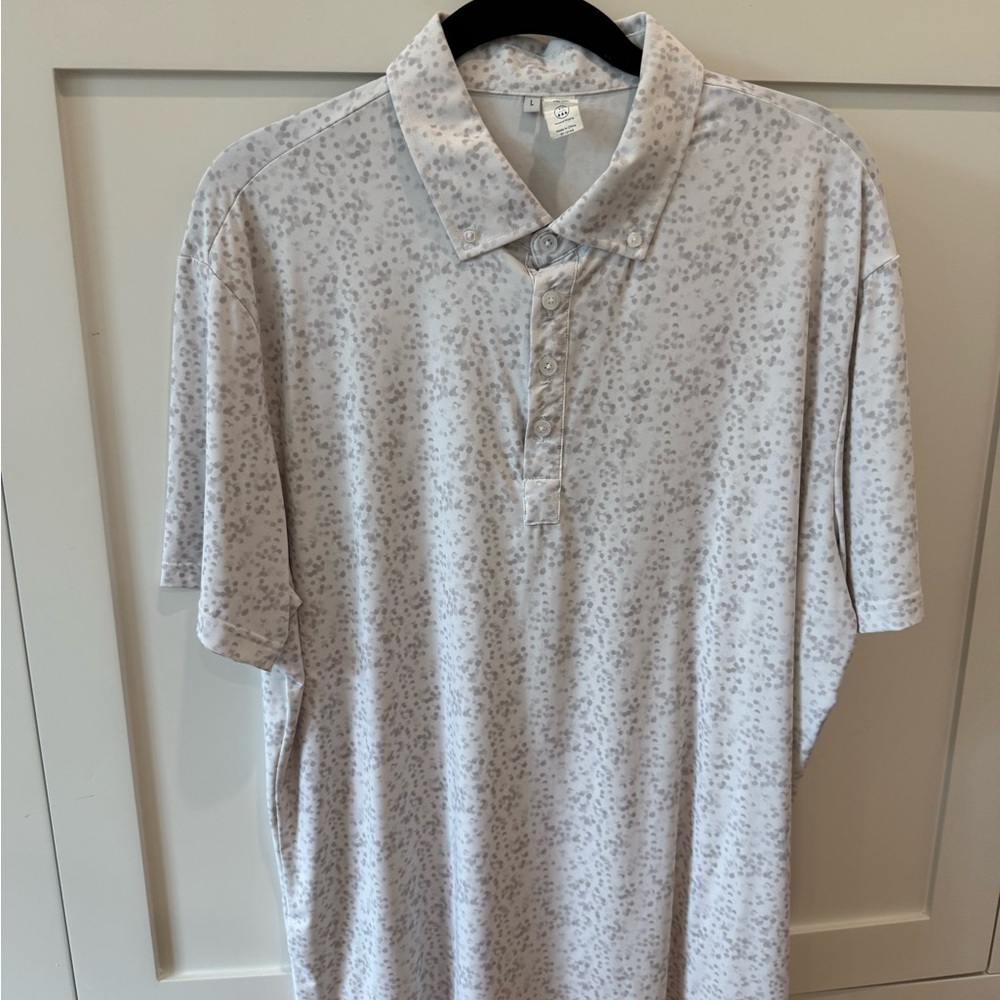 Men's Heathered Light Gray Short-Sleeve Polo
